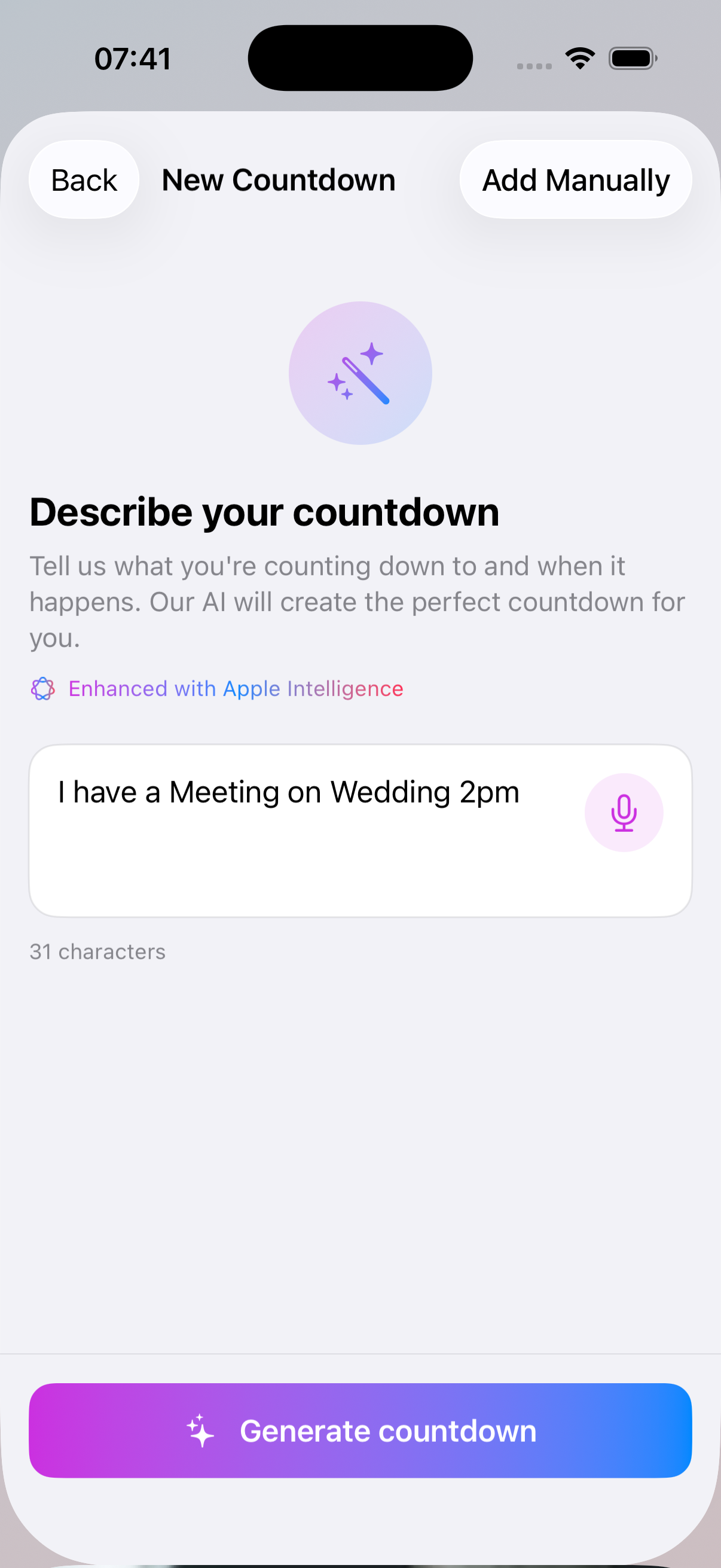 Daze-Smart Countdown - Screenshot 2 showing product features and functionality