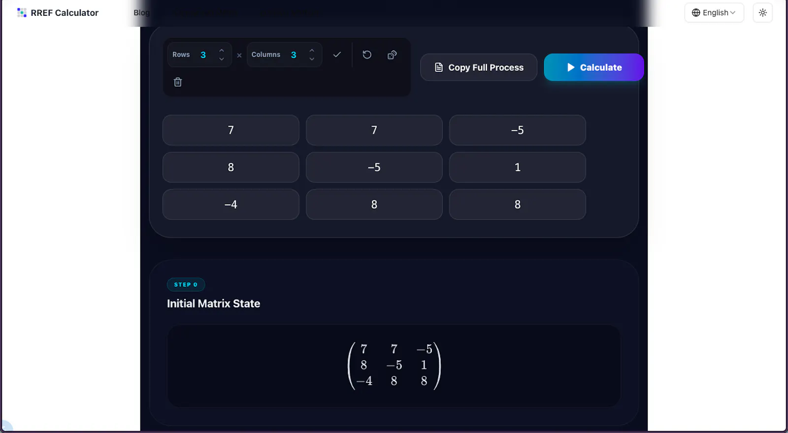 RREF Calculator screenshot 3