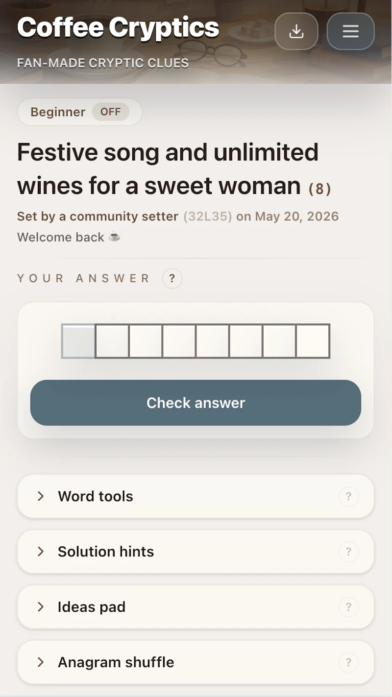 Coffee Cryptics screenshot 2