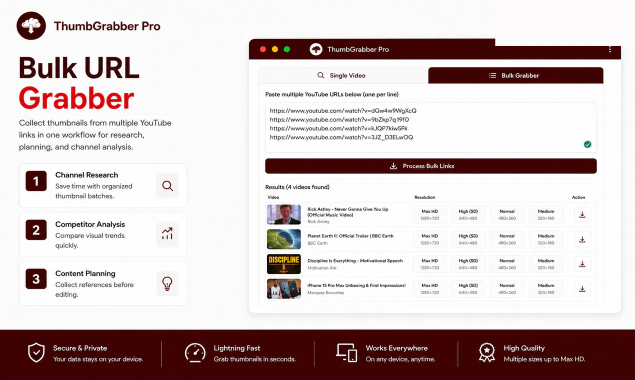 YouTube Thumbnail Downloader screenshot