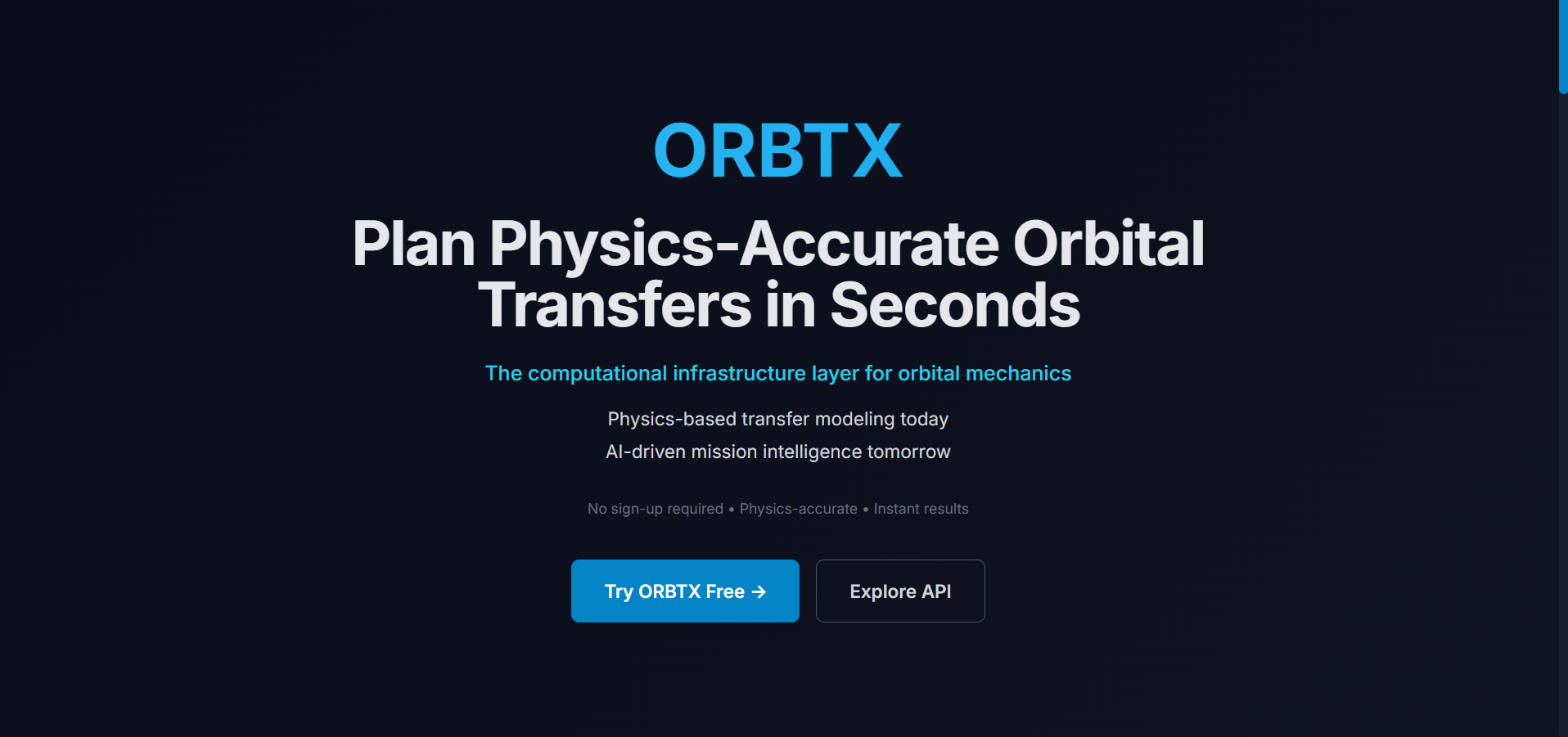 ORBTX - Main product screenshot demonstrating key features and user interface