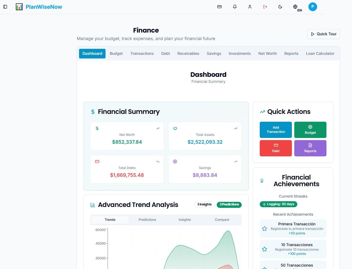 PlanWiseNow - Screenshot 5 showing product features and functionality
