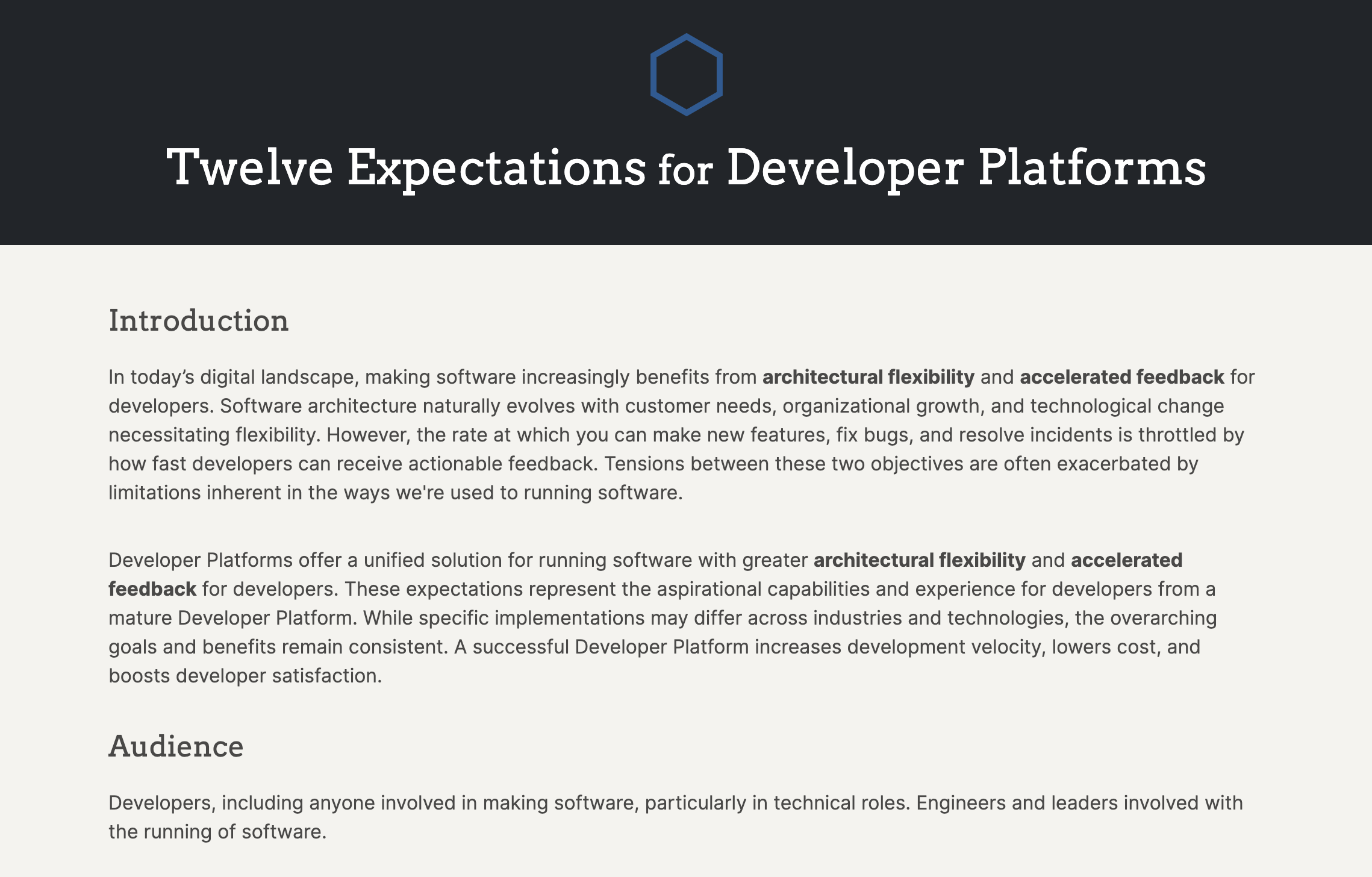 startuptile The Twelve Expectations-Unlocking software delivery by elevating Developer Platforms