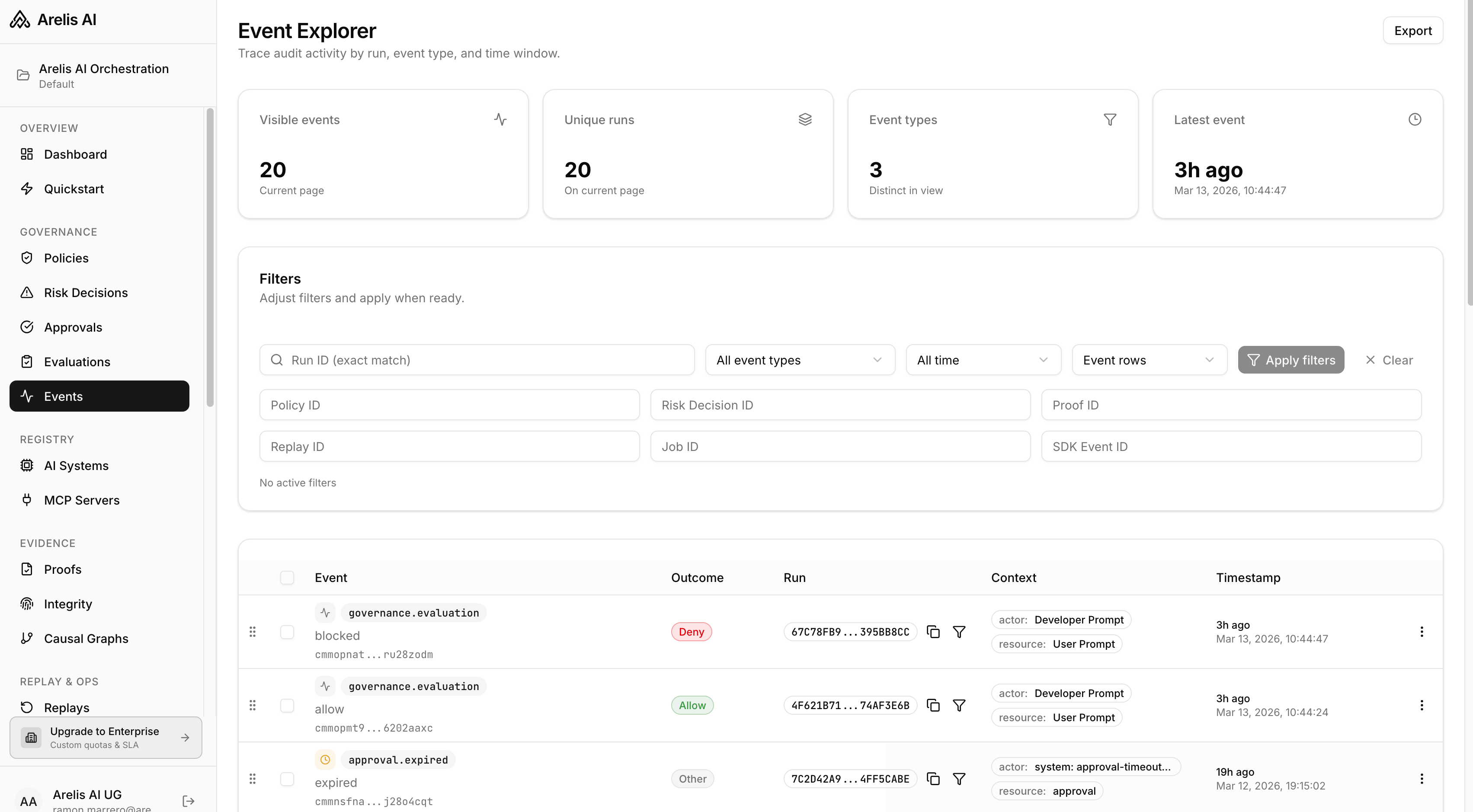 AI Governance Infrastructure - Screenshot 2 showing product features and functionality
