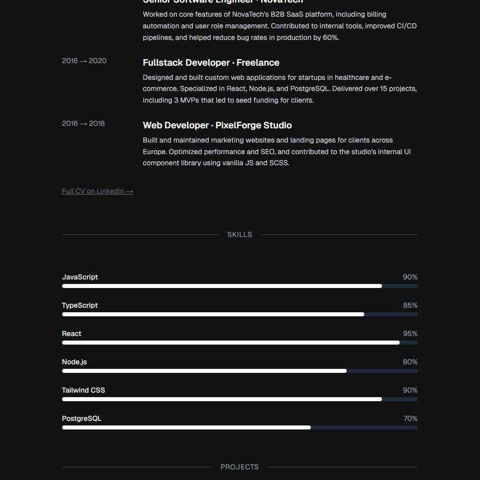 Developer Portfolio Template - BloomTPL - Portfolio template built with Next.js 15 and Tailwind CSS. media 2