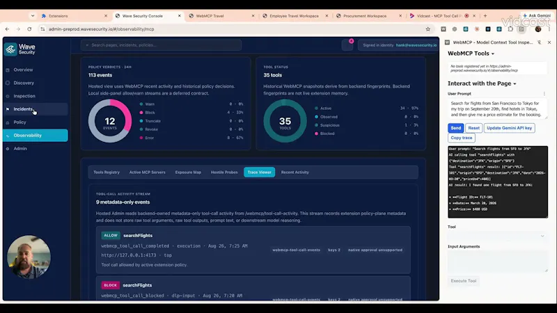 Wave Security Browser MCP Protection screenshot 1 (video preview)