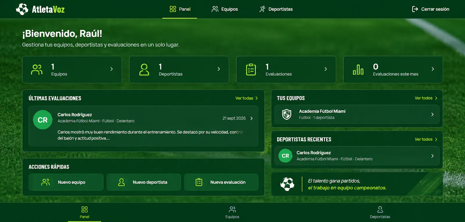 AtletaVoz — Habla. Evalúa. Mejora. screenshot 2