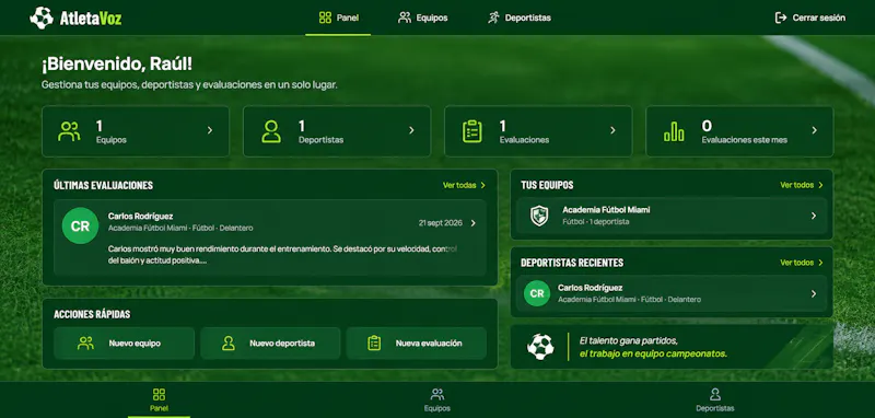 AtletaVoz — Habla. Evalúa. Mejora. screenshot 2