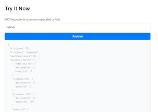 CIRE β Cosmetic Ingredient Risk Engine gallery image