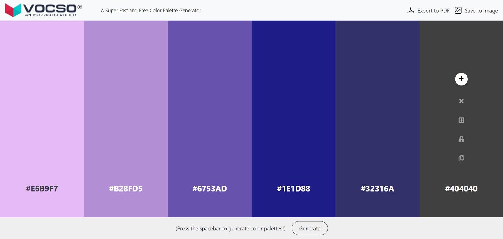 VOCSO Color Palette Generator gallery image
