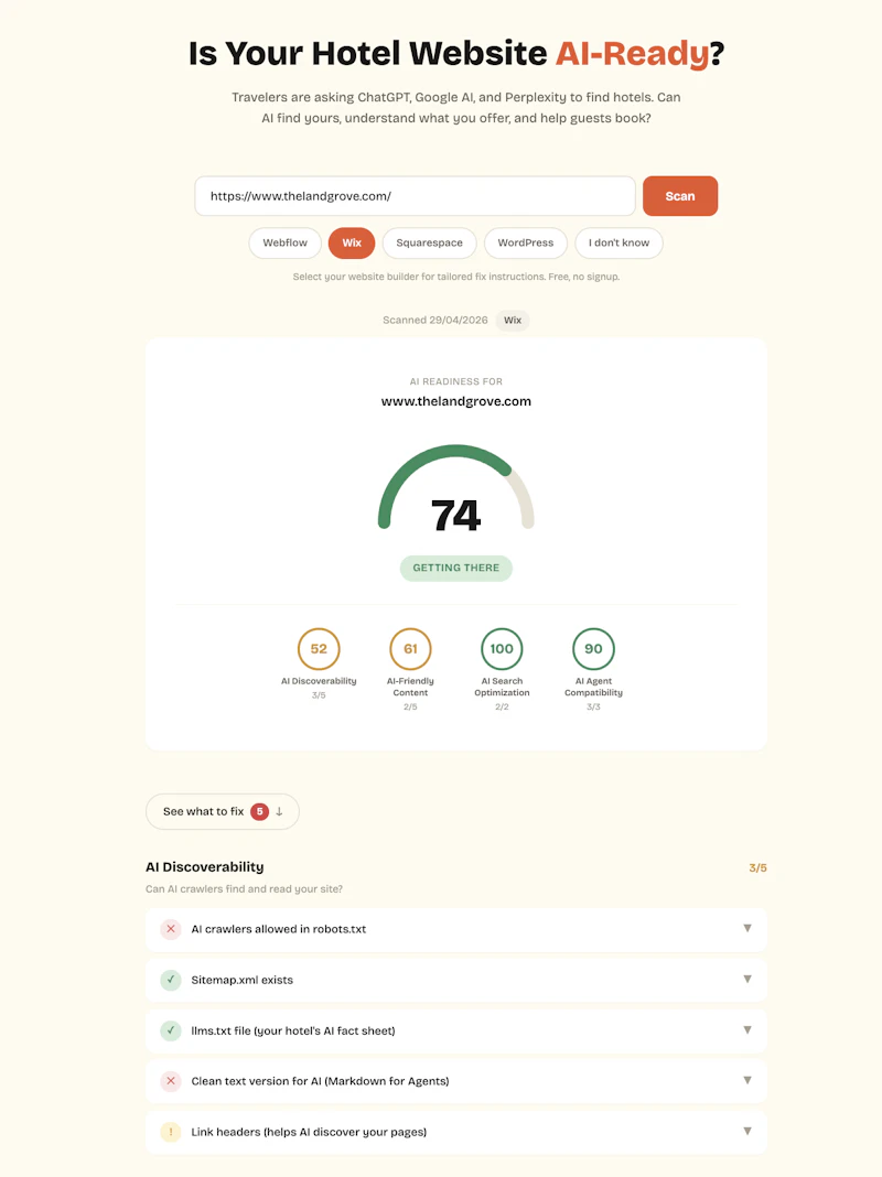 Is Your Hotel Website AI Ready? screenshot 3