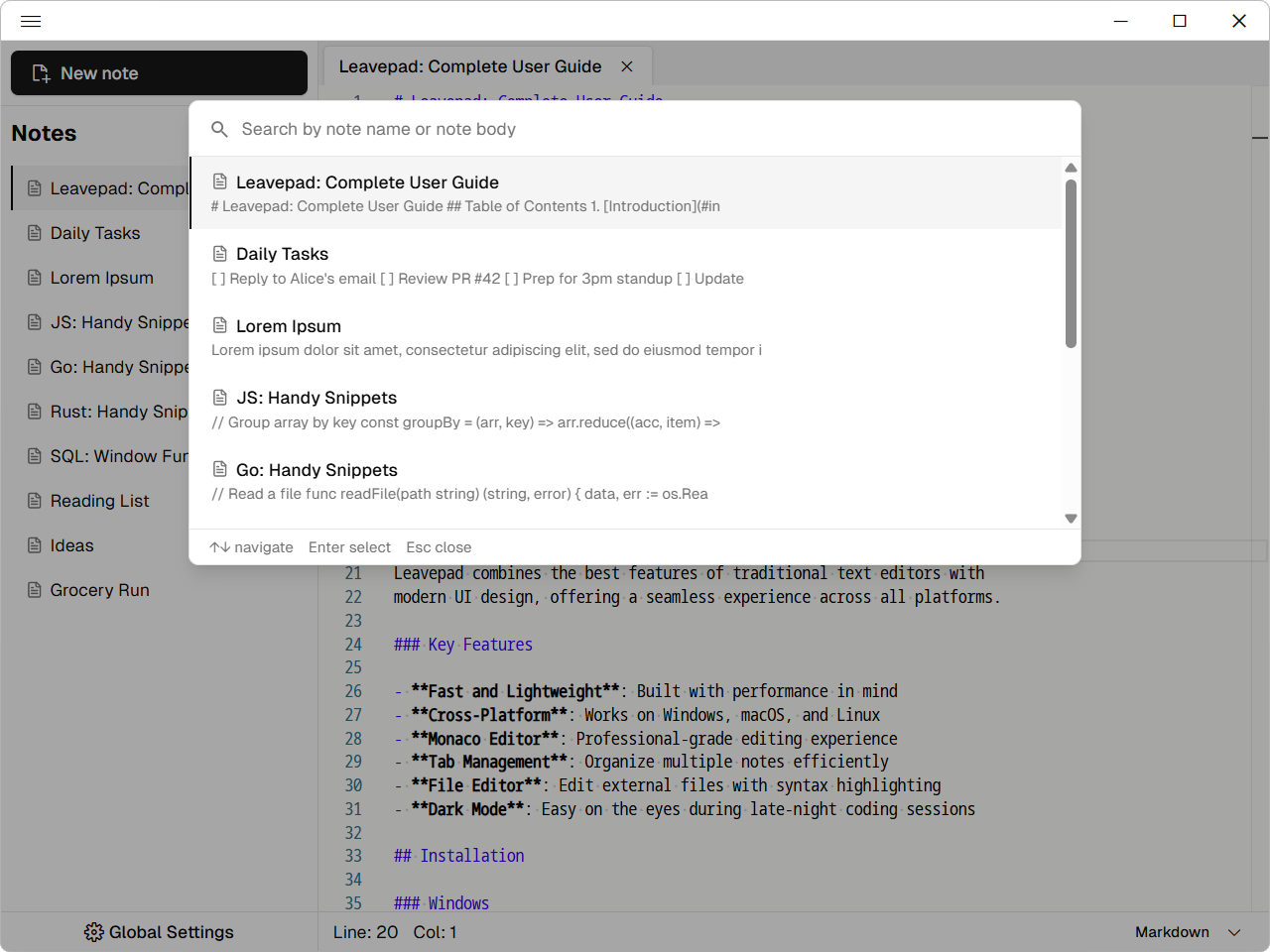 Leavepad gallery image