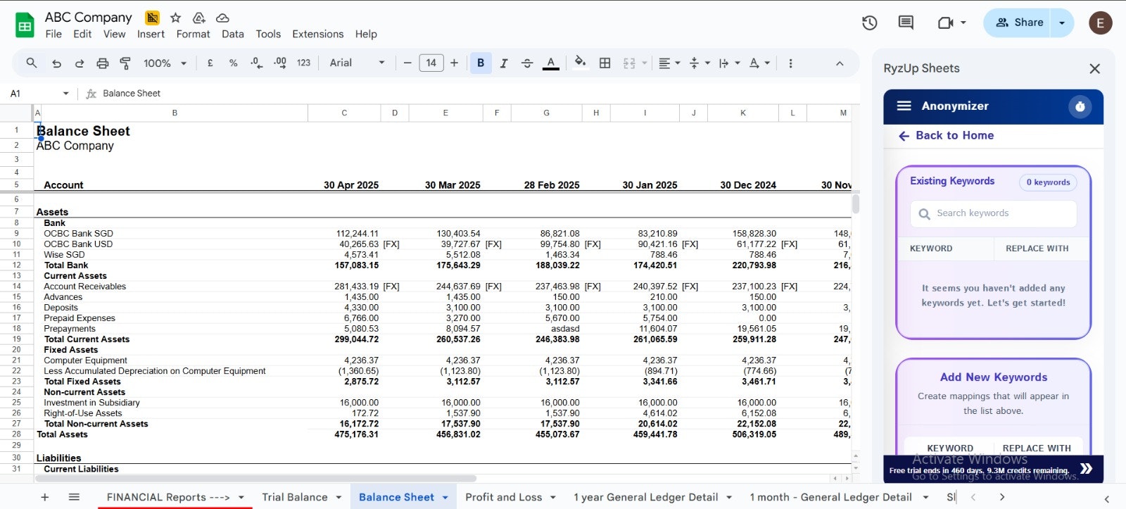 Média feuilles de ryzup - Transformez les feuilles Google en votre CFO AI 4