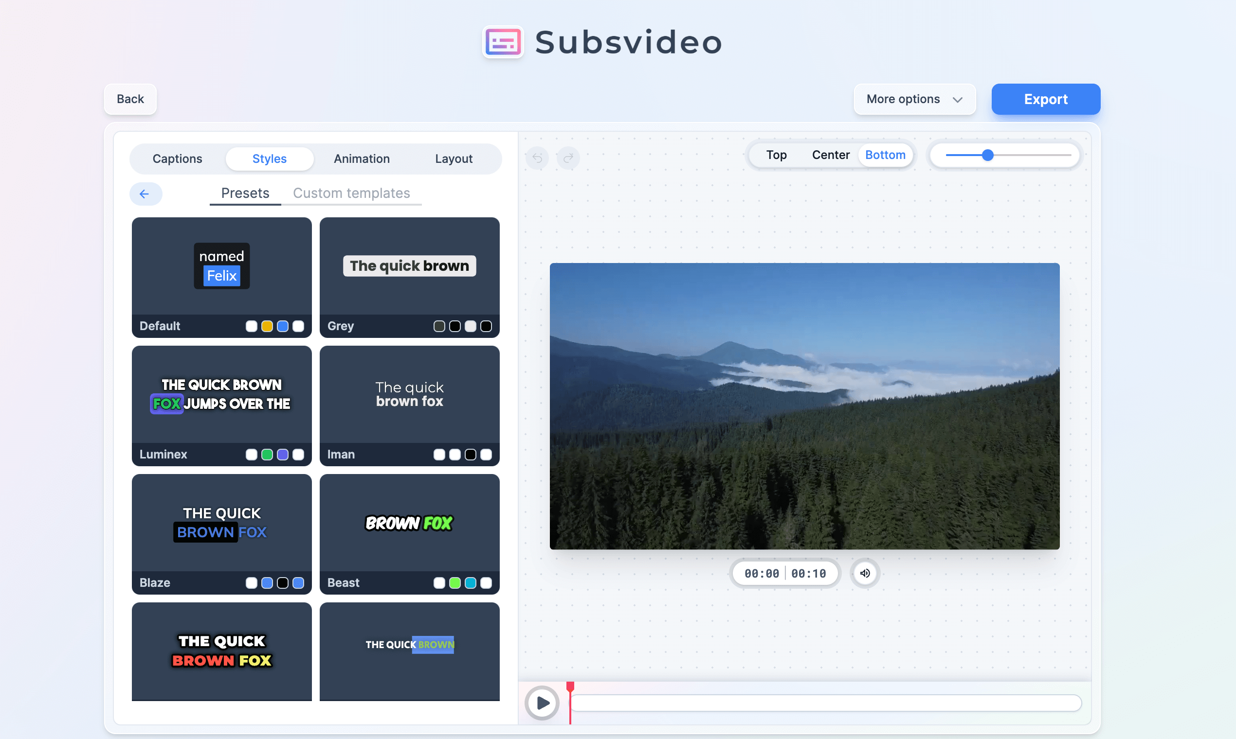 subsvideo - Unlimited & free captions in your browser