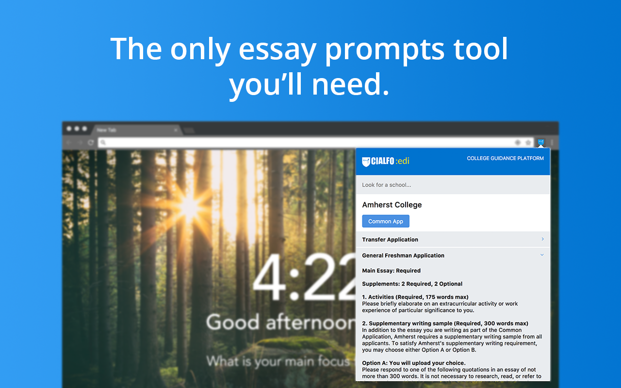 The College Essay Prompts Chrome Extension gallery image