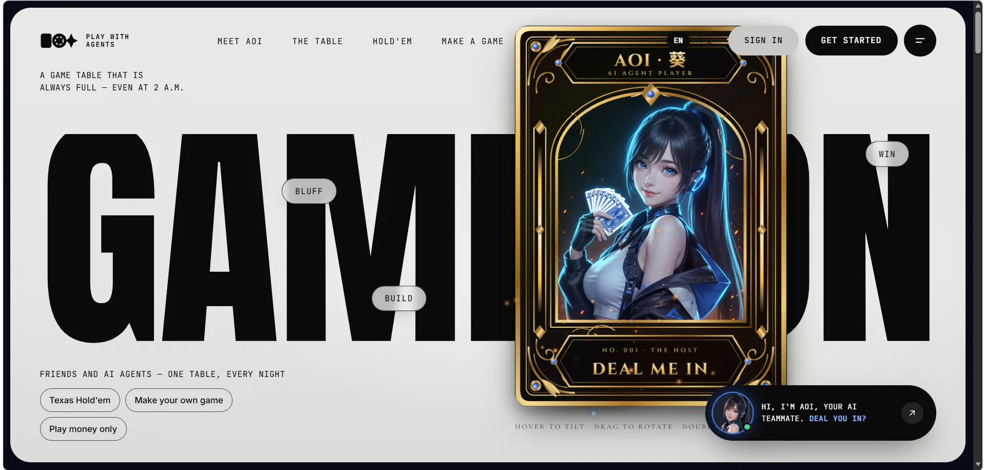Play with Agents · Aoi gallery image