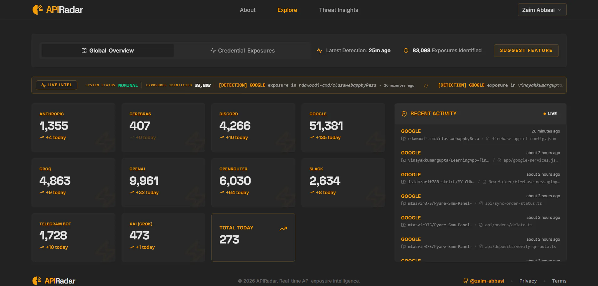 APIRadar – Open-Source API Key Scanner gallery image