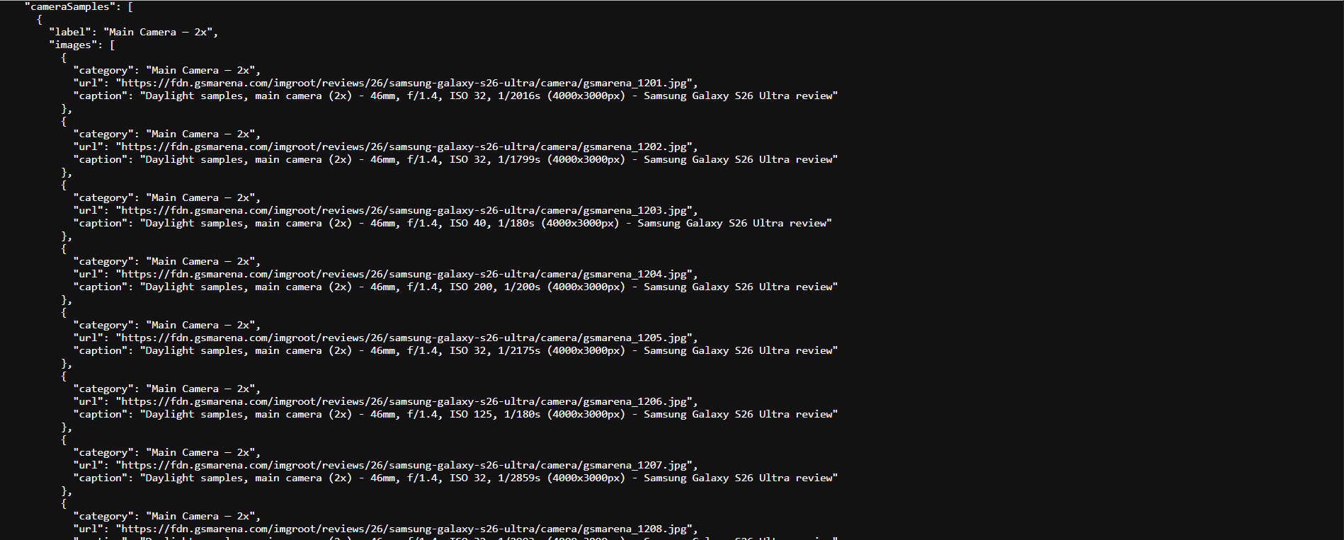 GSMArena + DXOMark API gallery image