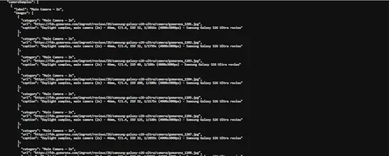 GSMArena + DXOMark API gallery image