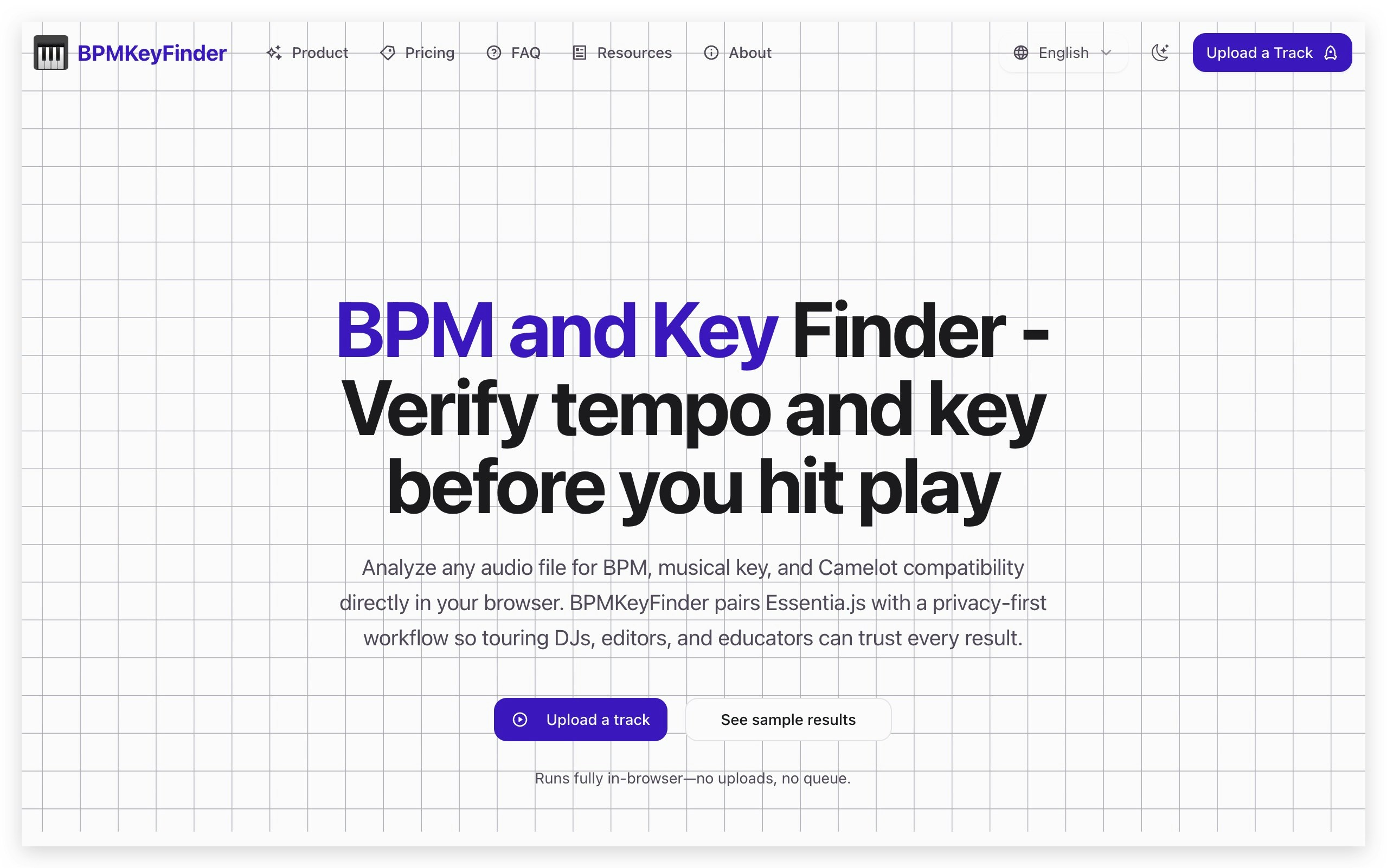 BPMKeyFinder - Main screenshot showing features and interface