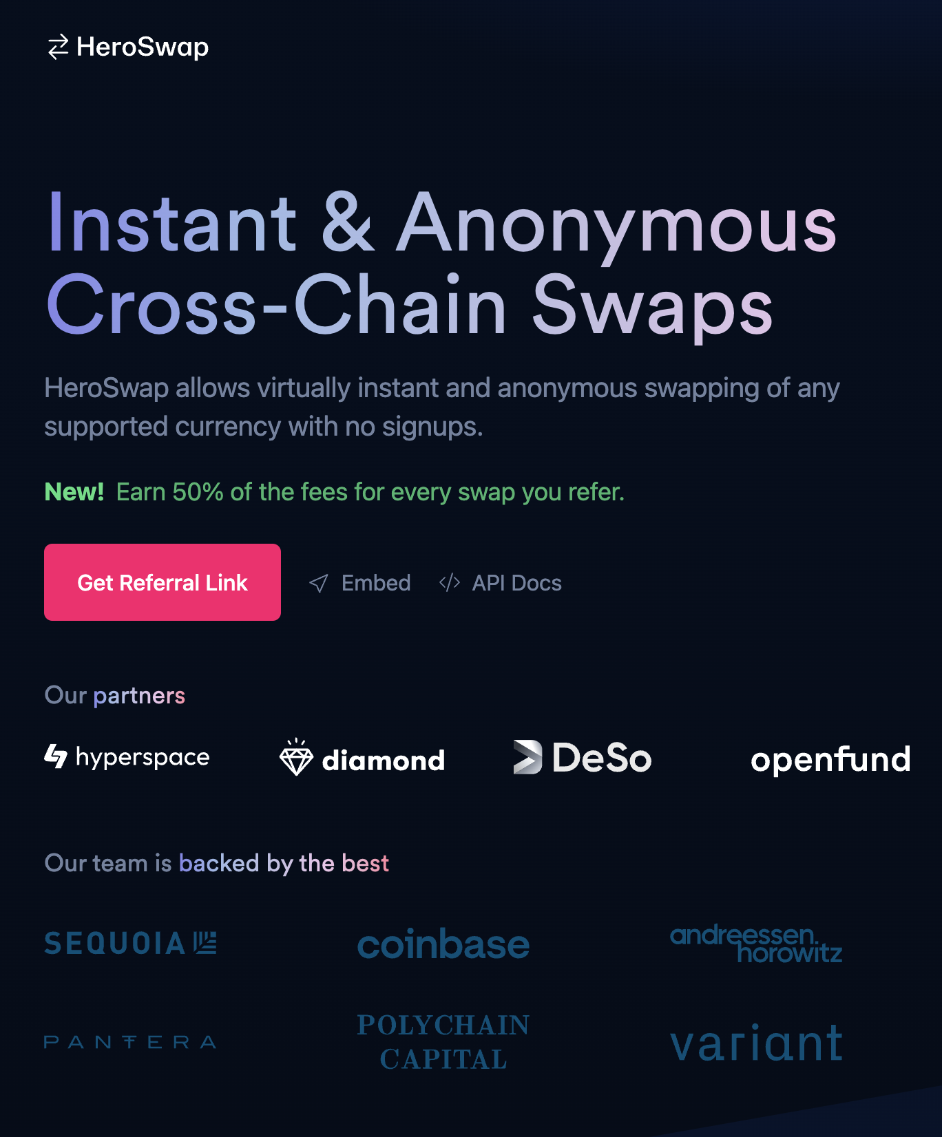 Heroswap - 인스턴트 및 익명의 크로스 체인 암호화 스왑 미디어 3