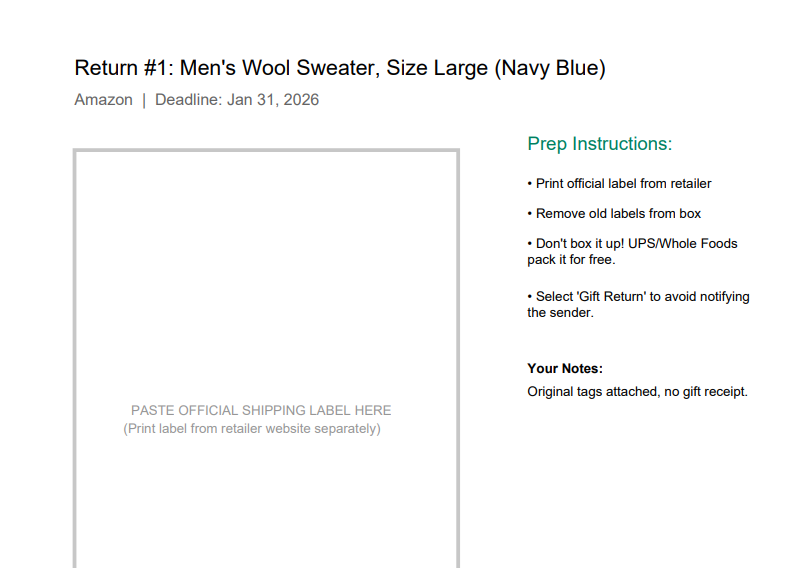 Easy Gift Return gallery image