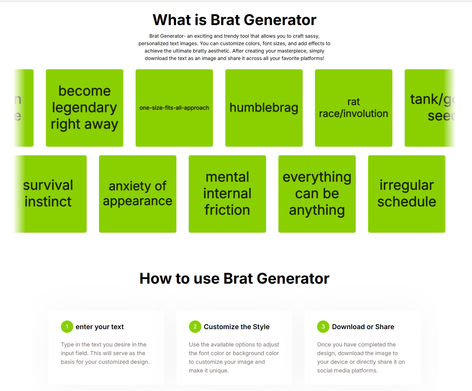 Charli XCX Brat Style Generator gallery image