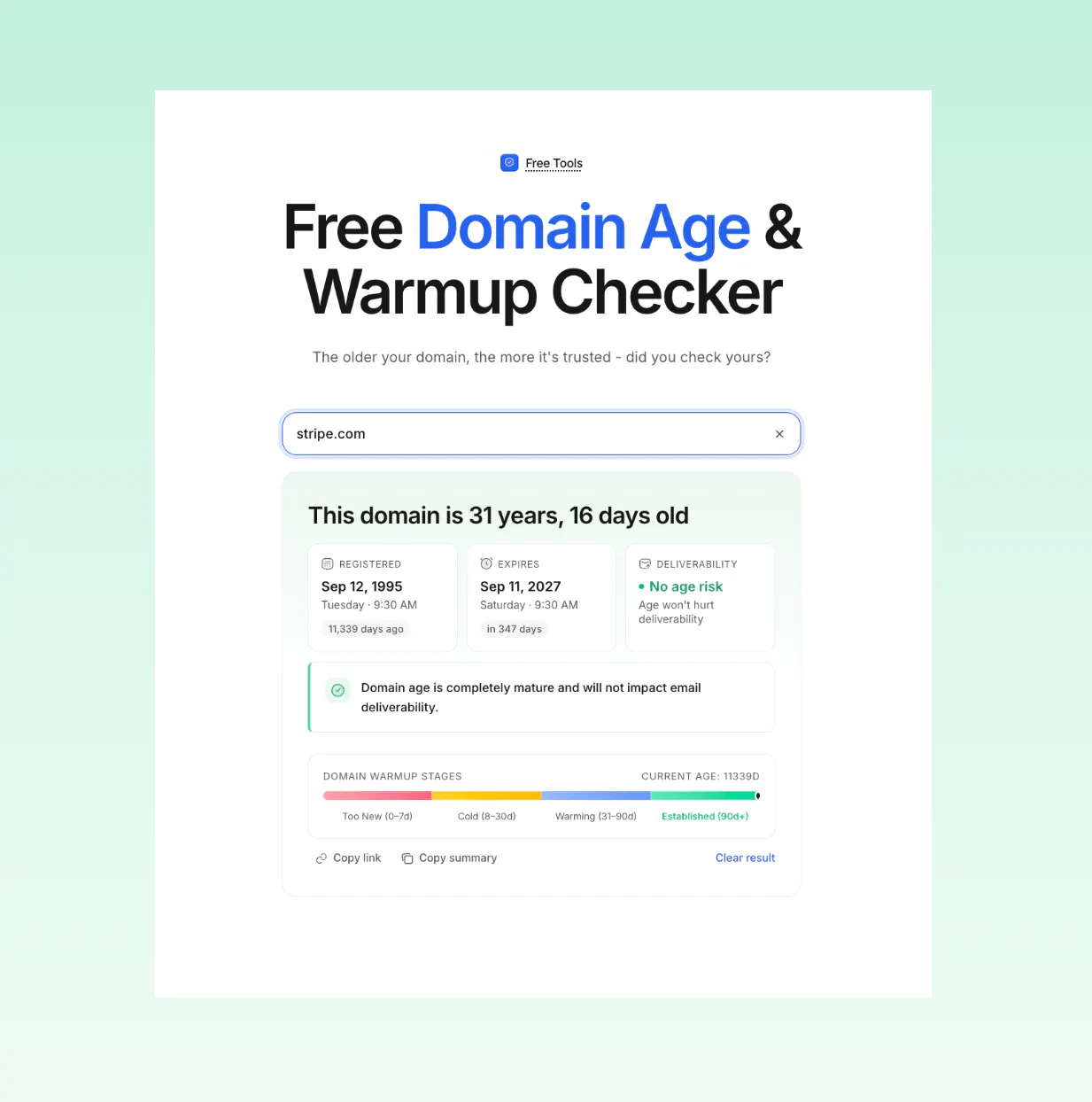 Reloop Domain Age & Warmup Checker gallery image