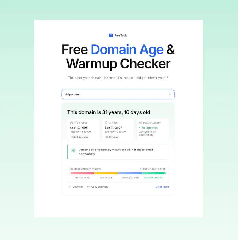 Reloop Domain Age & Warmup Checker screenshot 1