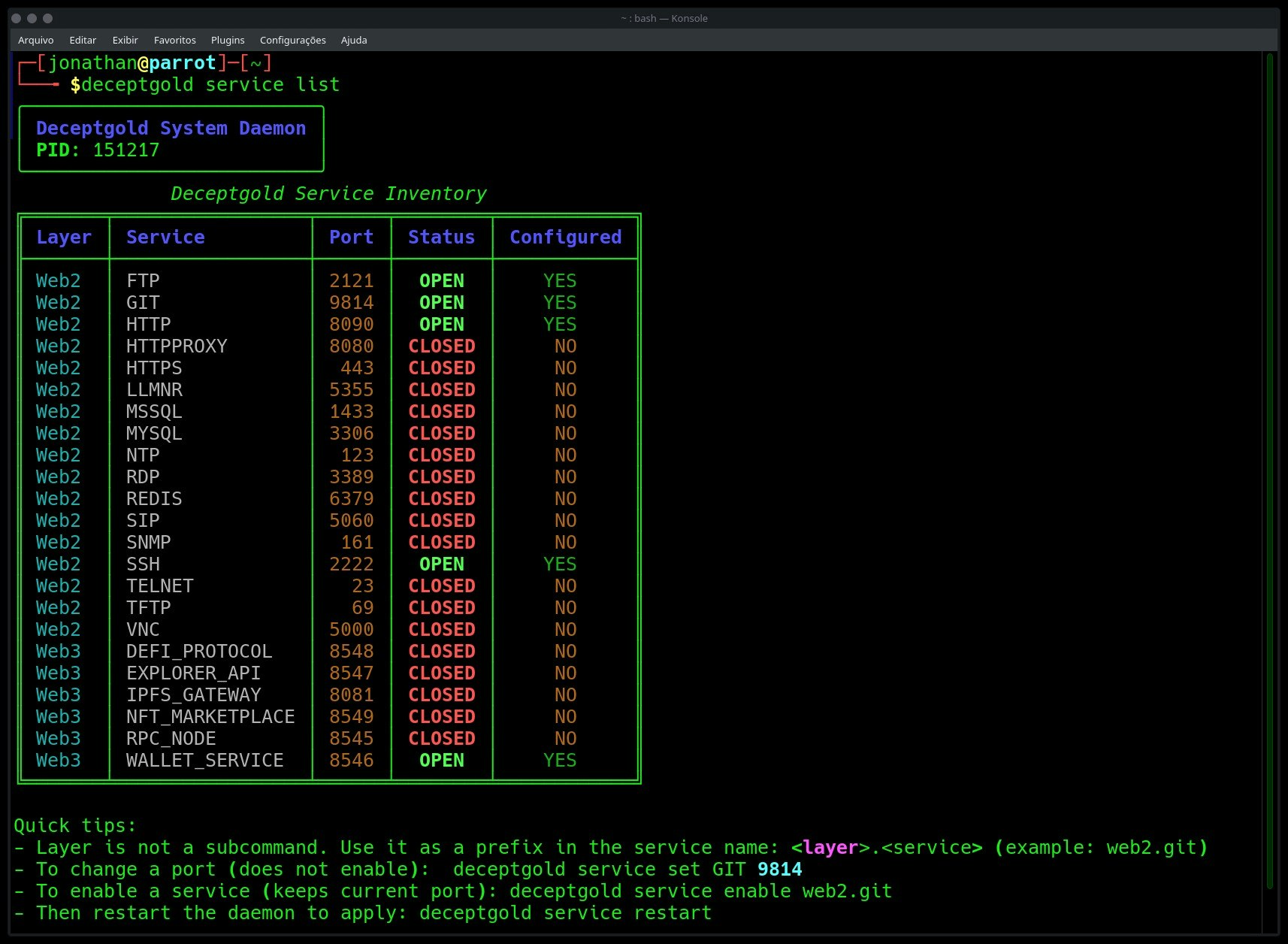 Deceptgold Honeypot - Main product screenshot demonstrating key features and user interface