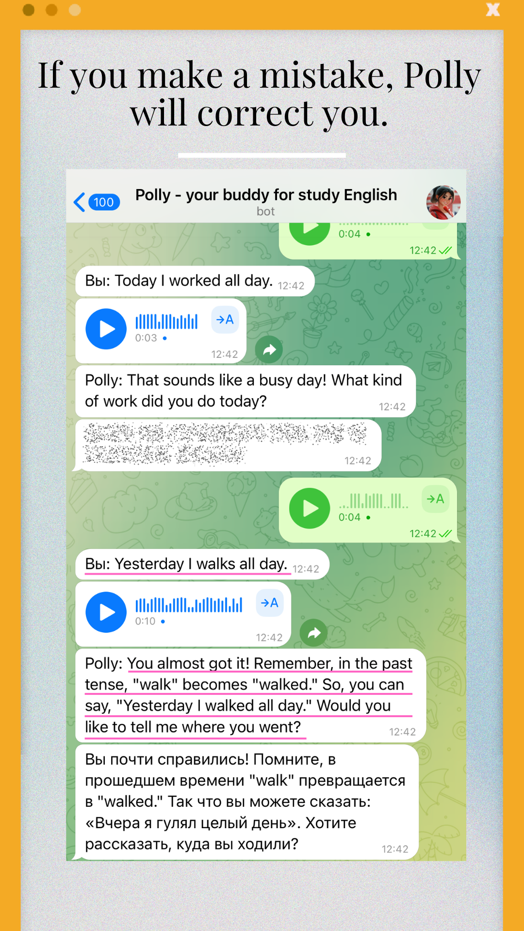 AI Bot Polly เพื่อเรียนภาษาอังกฤษ - @eng4upro_bot media 4