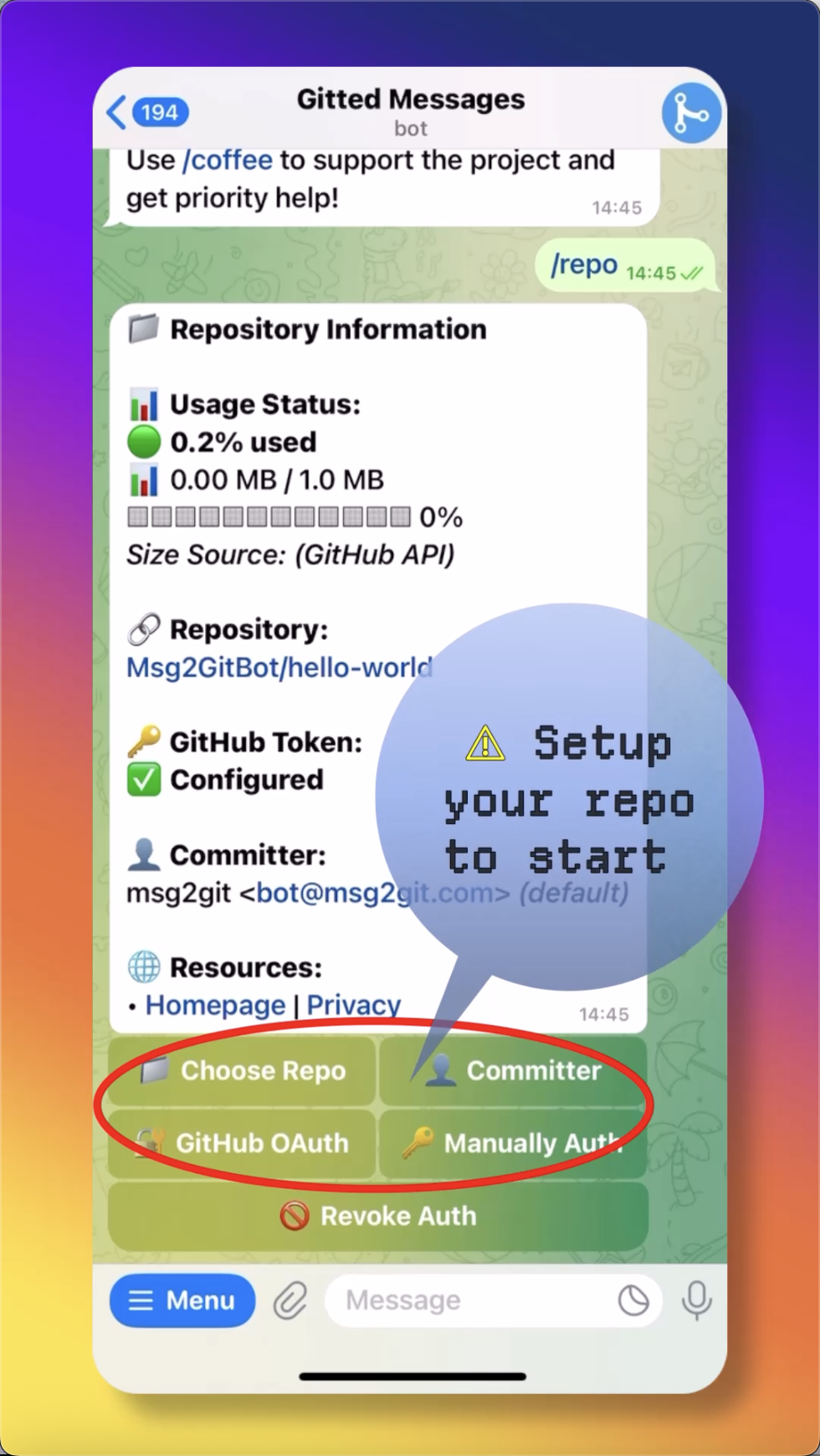 Msg2Git - Git-Powered Alternative to Telegram Saved Messages media 3
