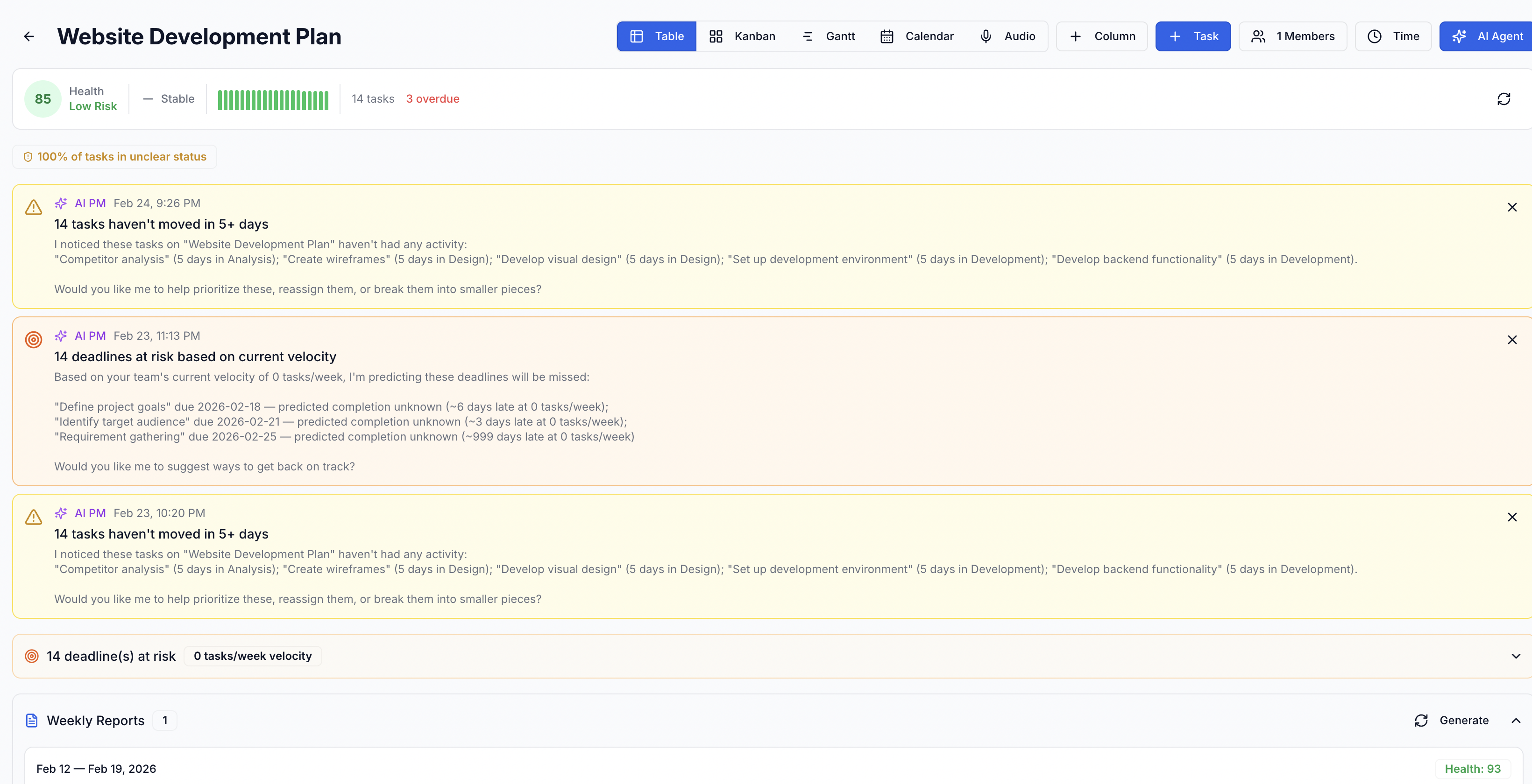 ProjectAI - Screenshot 3 showing product features and functionality