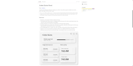 Codex Quota Panel gallery image