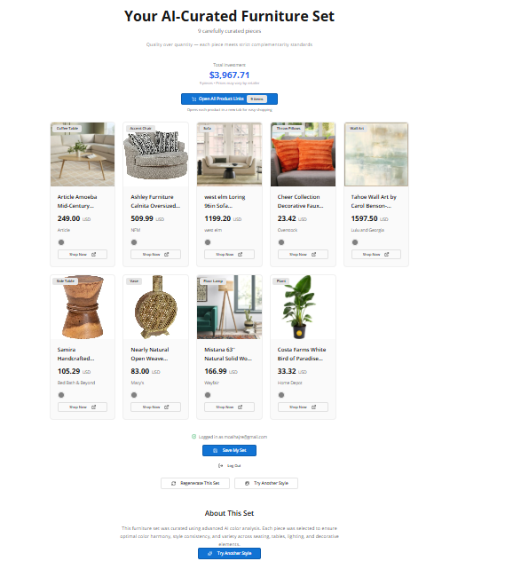 FurnMatch - Screenshot 5 showing product features and functionality