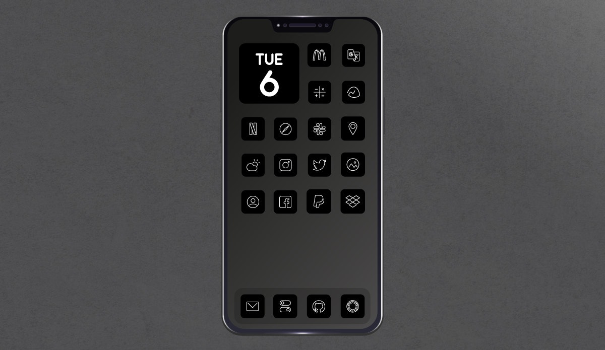 iOS 14 pixel perfect minimalist icon set gallery image