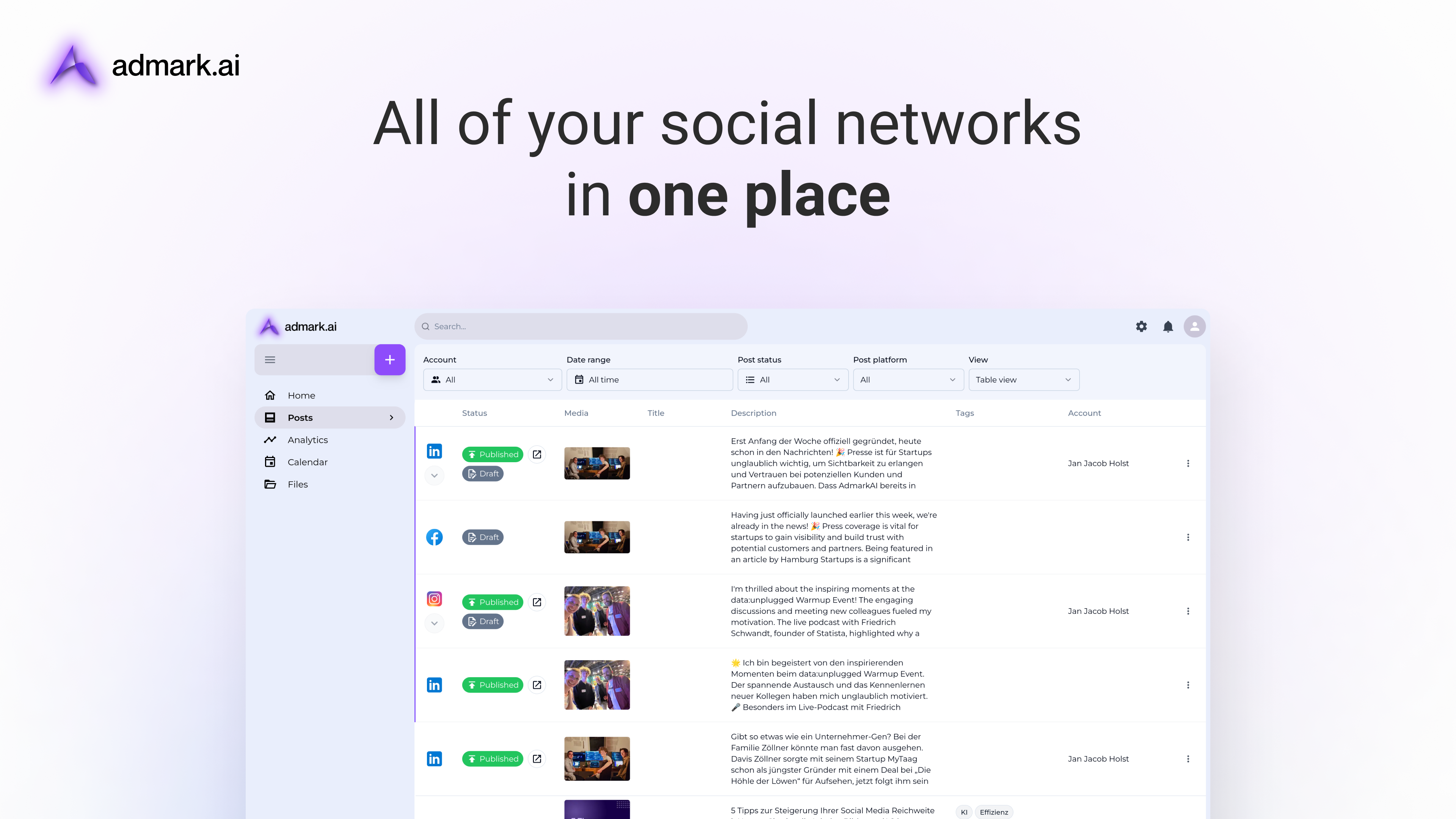 admark.ai - データ駆動型で効率的なソーシャルメディア管理メディア1