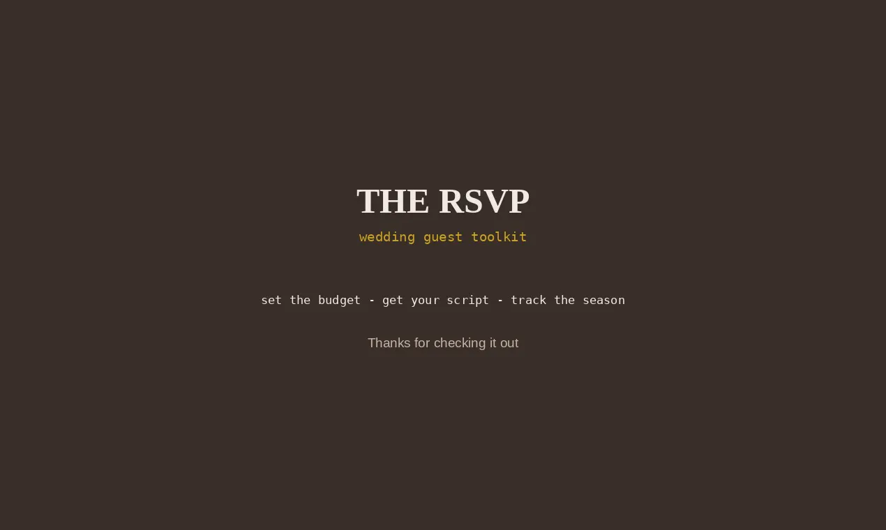 The RSVP — Wedding Guest Toolkit gallery image