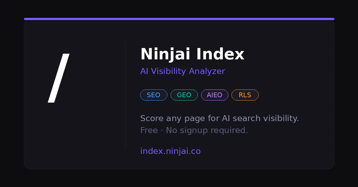 Ninjai Index 제품 배너