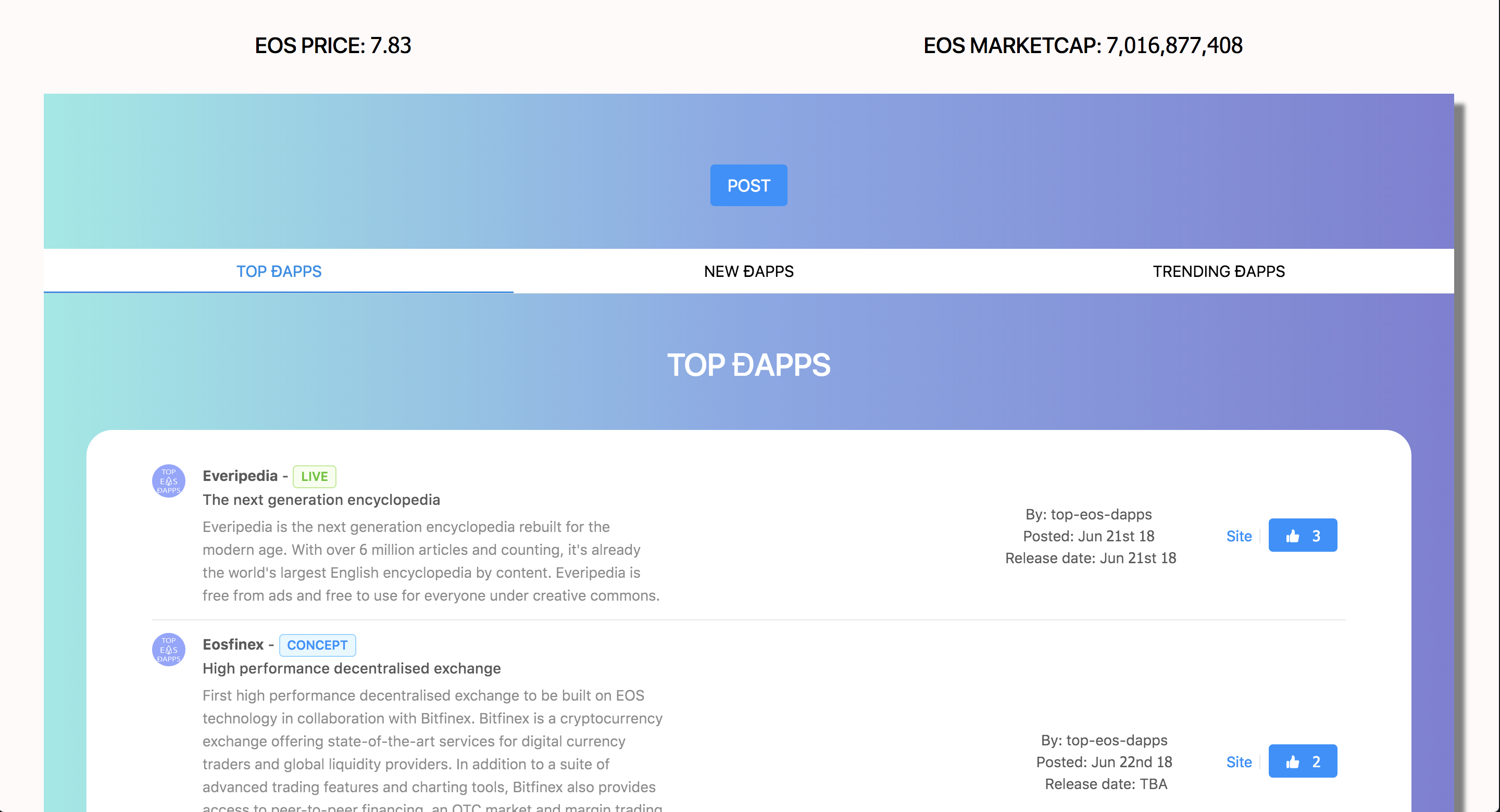 Top EOS DApps gallery image