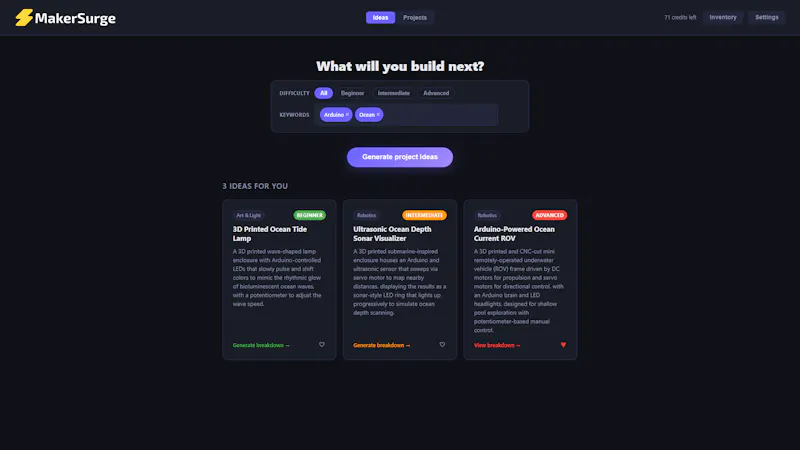 MakerSurge screenshot 2