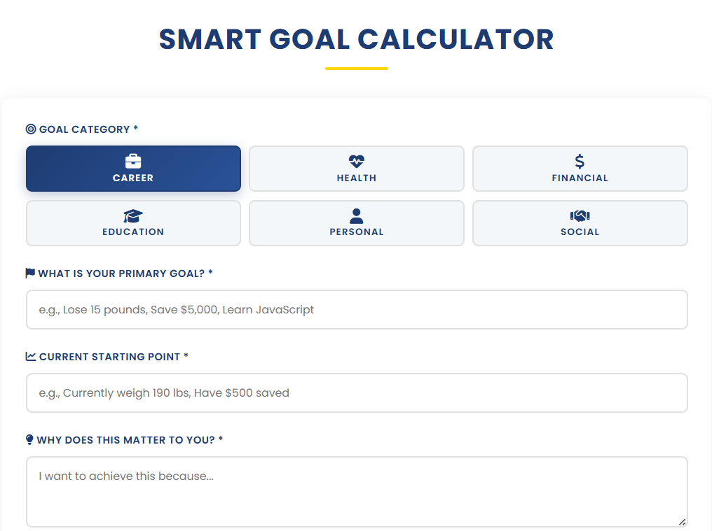 Smart Goal Setting Calculator  gallery image