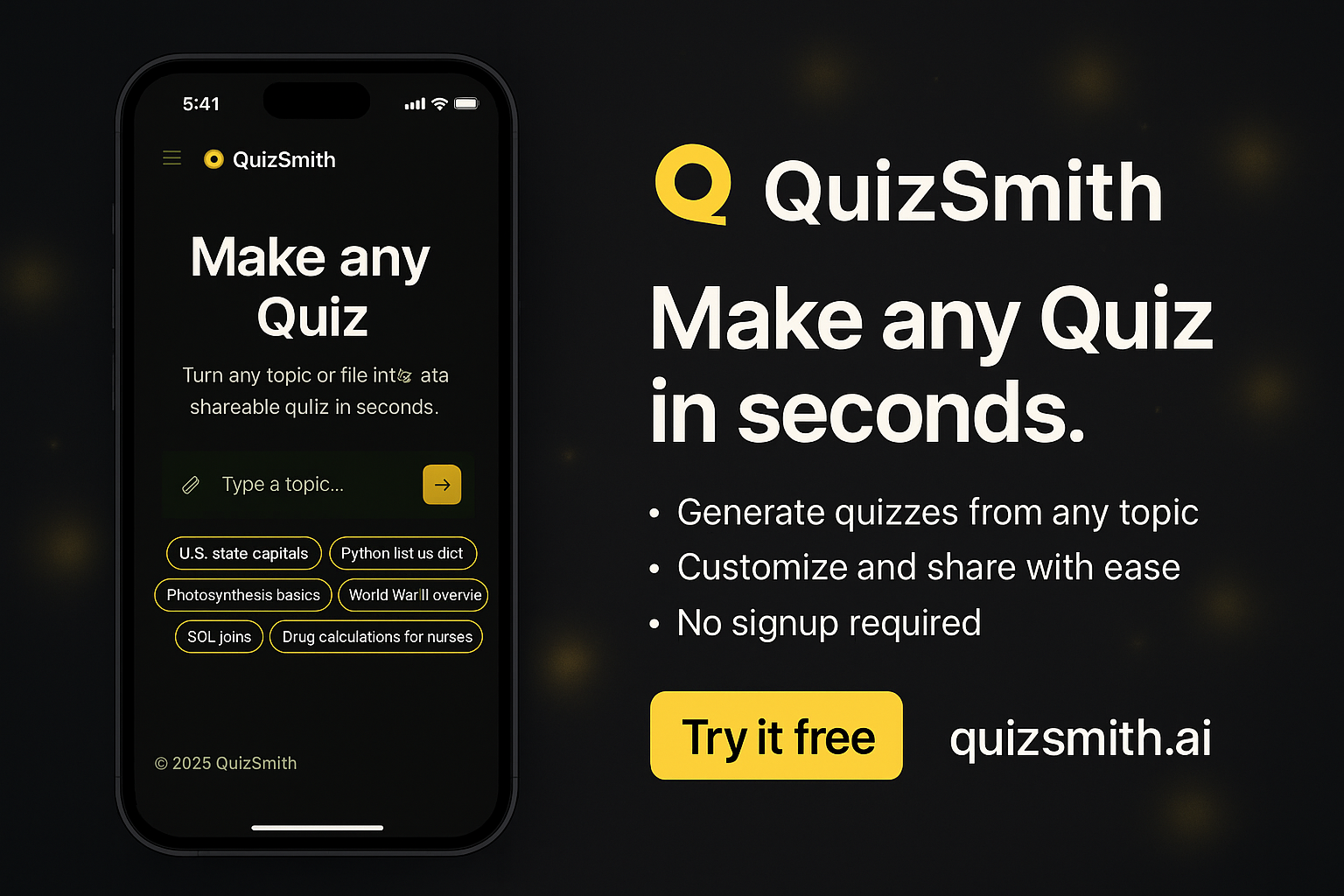 Média Quizsmith - Générez des quiz à partir de n'importe quel contenu, puis partagez en un seul clic 1