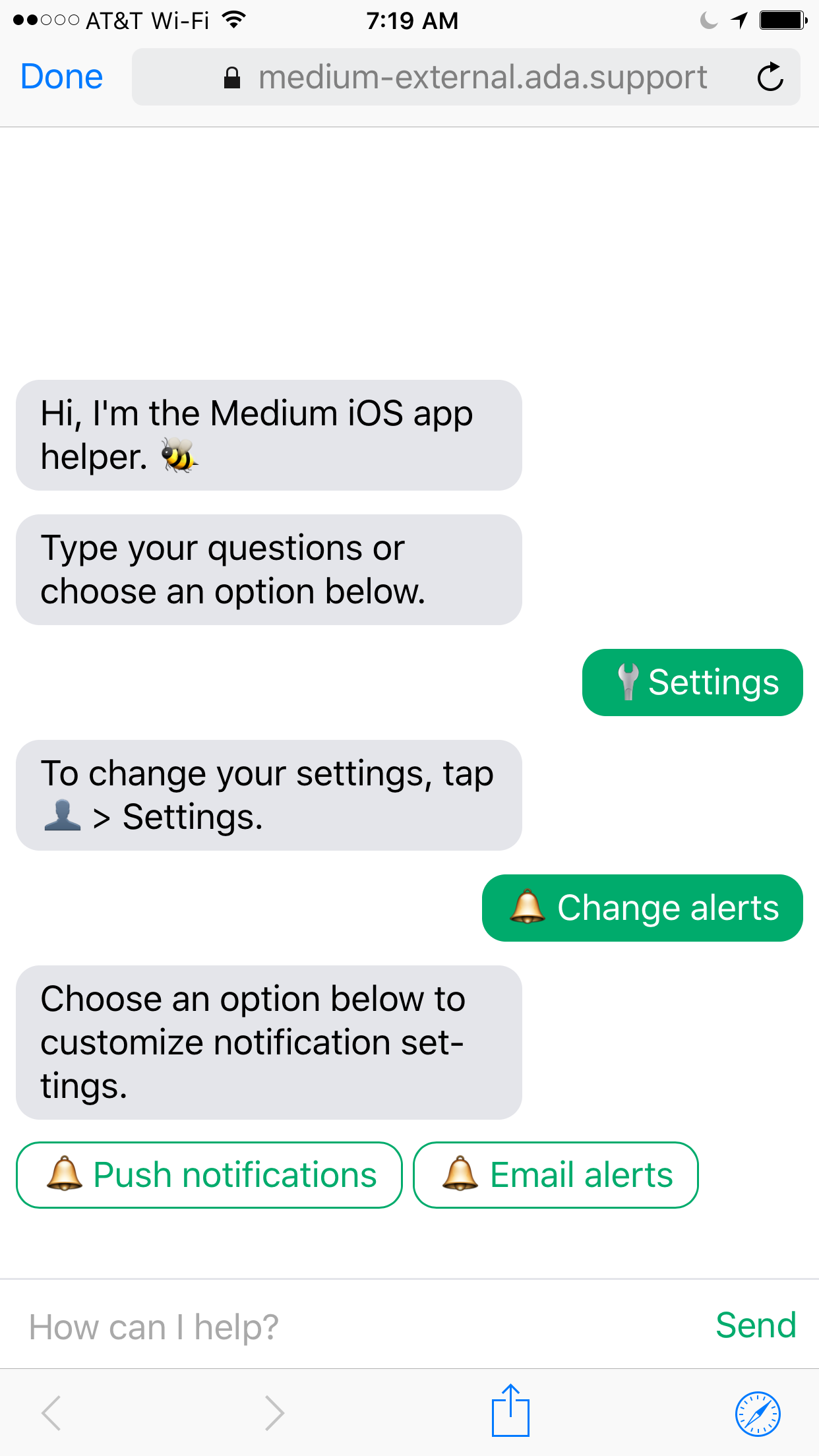 Medium's Support Bot gallery image