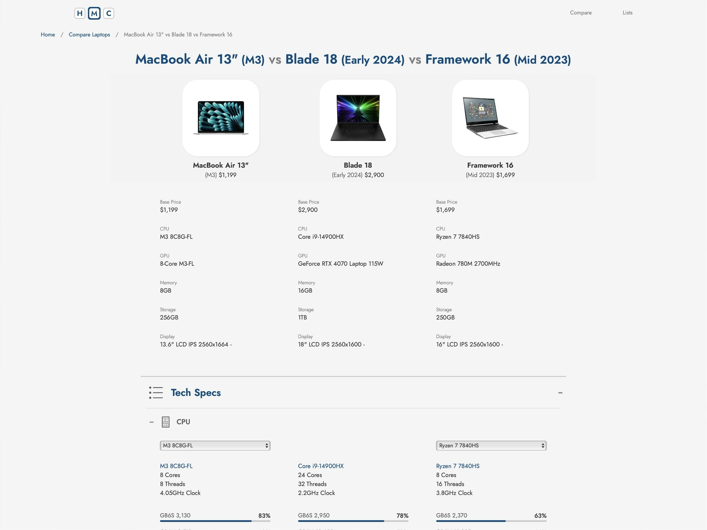 Seçmeme yardım et - Ultimate Tech karşılaştırma aracı. medya 5