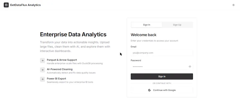 GetDataFlux Analytics screenshot 2