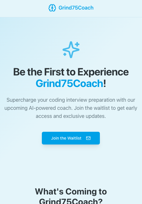 Grind75Coach Prelaunch