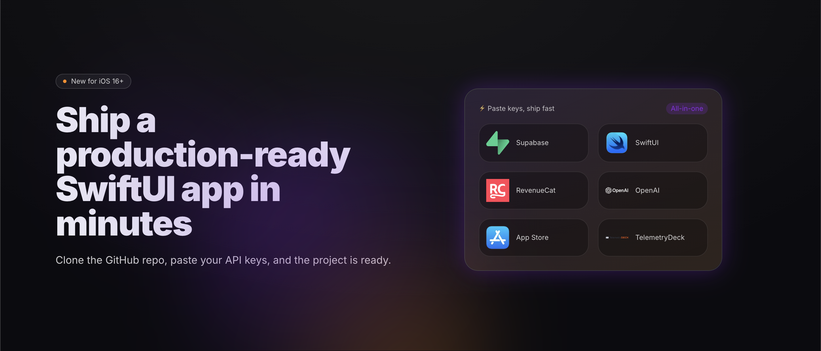 Mídia 2 de O kit Swift - Envie um aplicativo Swiftui pronto para produção em minutos