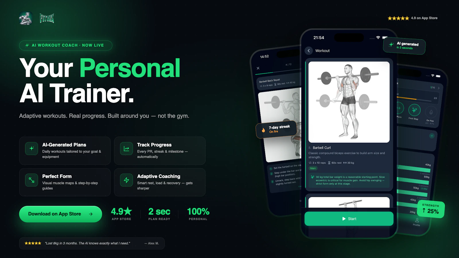 Fitnix: AI Workout Coach screenshot 1