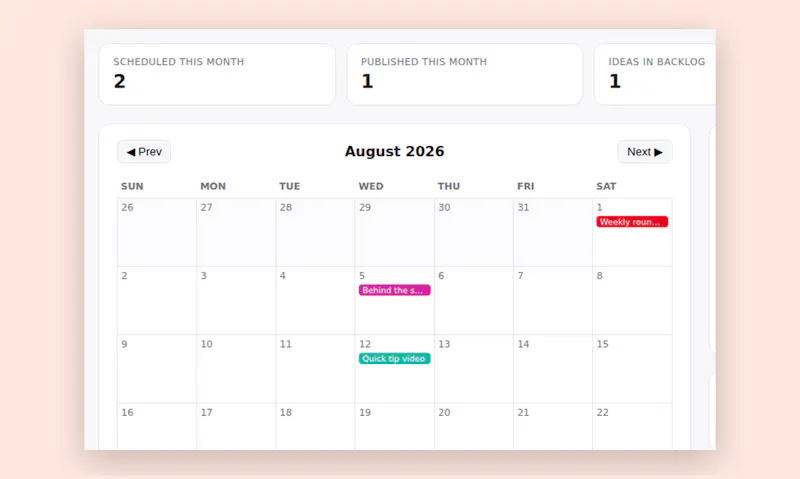 Social Media Planning Tracker screenshot 1